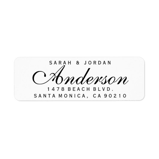 Elegant Return Address Label Weddenrenlabel Famili (Voorkant)