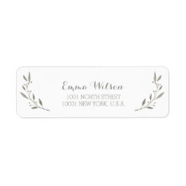 Elegant Return Address Labels Grey Floral