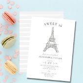 Elegant Rhinestones Eiffel Paris Minimal Sweet 16 Kaart