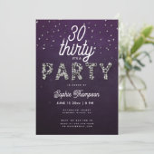 Elegant Rhinestones Glitter Paars 30th Birthday Kaart (Staand voorkant)