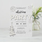 Elegant Rhinestones - Uitnodiging voor kerstfeestd (Staand voorkant)