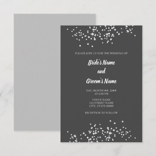 Elegant Rhinestones Wedding Invitation Kaart (Voorkant / Achterkant)