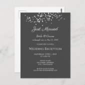 Elegant Rhinestones Wedding Reception Eloped Briefkaart (Voorkant / Achterkant)