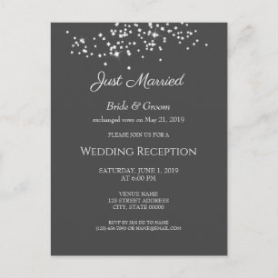 Elegant Rhinestones Wedding Reception Eloped Briefkaart