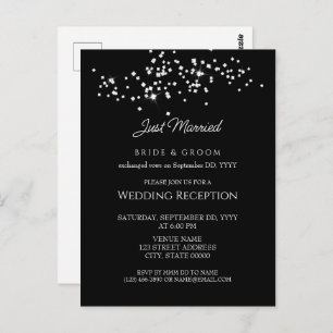 Elegant Rhinestones Wedding Reception Eloped Briefkaart