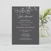 Elegant Rhinestones Wedding Reception Eloped Kaart (Staand voorkant)