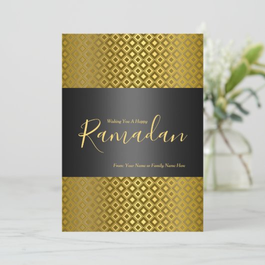 Elegant Rhombus Pattern Ramadan Wenskaart Kaart (Staand voorkant)