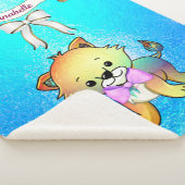 Elegant Ribbon Cartoon Tiger Name personaliseren Sherpa Deken (3/4)