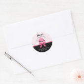 Elegant Ribbon en Damask Cupcake Bakery Packaging Ronde Sticker (Envelop)