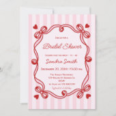 Elegant Ribbon Hand Drawn Bridal Shower Kaart (Voorkant)