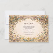 Elegant Ribbon Mask Mardi Gras Masquerade Bedankkaart (Voorkant)