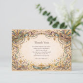 Elegant Ribbon Mask Mardi Gras Masquerade Bedankkaart (Staand voorkant)