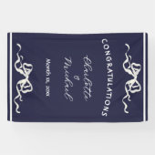 Elegant Ribbon Romantic Wedding Congratulations  Spandoek (Horizontaal)
