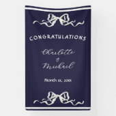 Elegant Ribbon Romantic Wedding Congratulations Spandoek (Verticaal)