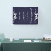 Elegant Ribbon Romantic Wedding Congratulations  Spandoek (Beurs)