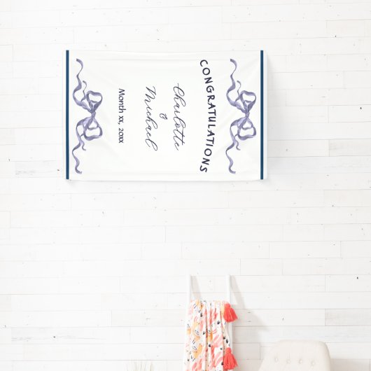 Elegant Ribbon Romantic Wedding Congratulations Spandoek (Insitu)