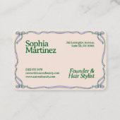 Elegant Ribbon Swirl Decorative Frame Business Car Visitekaartje (Voorkant)