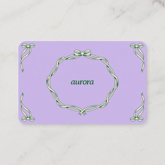 Elegant Ribbon Swirl Decorative Frame Business Car Visitekaartje (Achterkant)