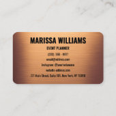 Elegant Rich Copper Gold Modern Visitekaartje (Achterkant)