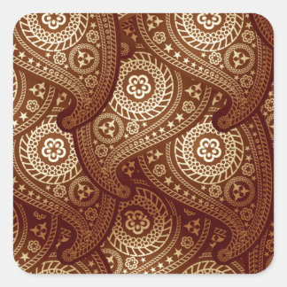 Elegant Rich Golden Paisley Vierkante Sticker