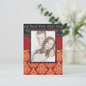 Elegant Rich Red Damask  Briefkaart (Staand voorkant)