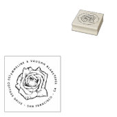 Elegant Rich Roos Blossom Return Address Botanical Rubberstempel (Gestempeld)