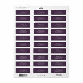 Elegant Rich Wine Paarse retouradres Etiket (Full Sheet)