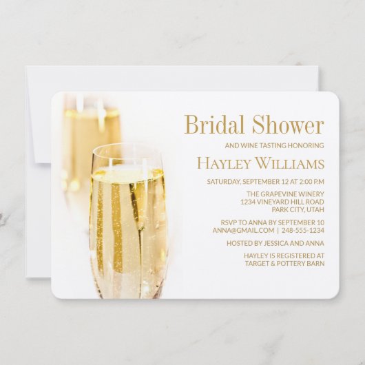 Elegant Rich Wine Tasting Bridal Shower Uitnodigin Kaart (Voorkant)