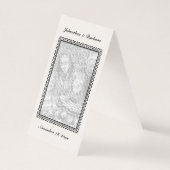 Elegant Riding Hood Wolf zwart wit Tekening Lijst Kaart (Achterkant)