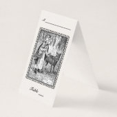 Elegant Riding Hood Wolf zwart wit Tekening Lijst Kaart (Voorkant)