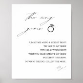 Elegant Ring Game Vrijgezellenfeest Game Sign Poster (Voorkant)