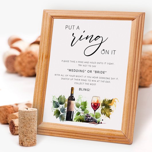 Elegant Ring Game Wine Theme Vrijgezellenfeest tek Poster