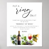 Elegant Ring Game Wine Theme Vrijgezellenfeest tek Poster (Voorkant)