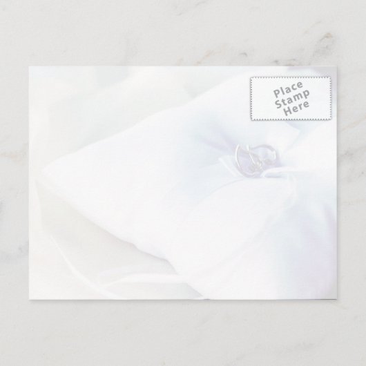 Elegant Ring Pillow sparen de Datum Aankondigingskaart (Achterkant)