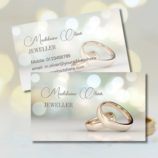 Elegant ringen juwelier celebrant professional visitekaartje