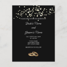 Elegant Rings Rhinestones Wedding Invitation