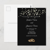 Elegant Rings Rhinestones Wedding Invitation Briefkaart (Voorkant / Achterkant)
