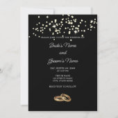 Elegant Rings Rhinestones Wedding Invitation Kaart (Voorkant)