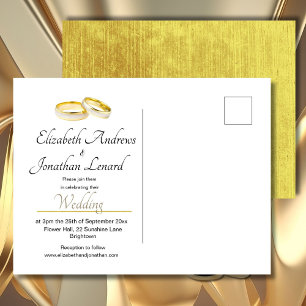 Elegant Rings Simple Wedding Invitation Briefkaart