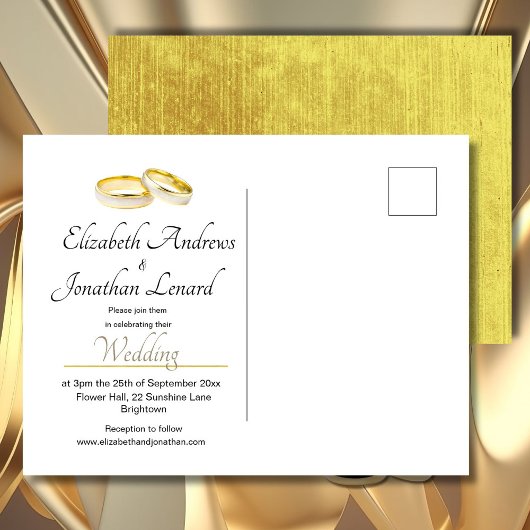 Elegant Rings Simple Wedding Invitation Briefkaart