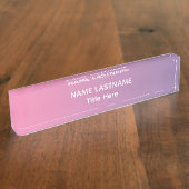 Elegant rink ,blue & white  custom  naambordje (Zijkant)