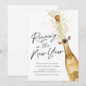 Elegant Rinkelen in de nieuwjaarsfeest uitnodiging (Voorkant / Achterkant)