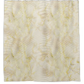 Elegant Ripple Cream & Gold Douchegordijn (Voorkant)