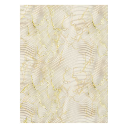 Elegant Ripple Cream & Gold Tafelkleed (Voorkant)