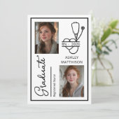 Elegant RN 2026 Nursing Graduation Photo Aankondiging (Staand voorkant)