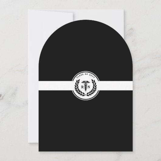 Elegant RN Nursing School Afstuderen Modern Kaart (Achterkant)