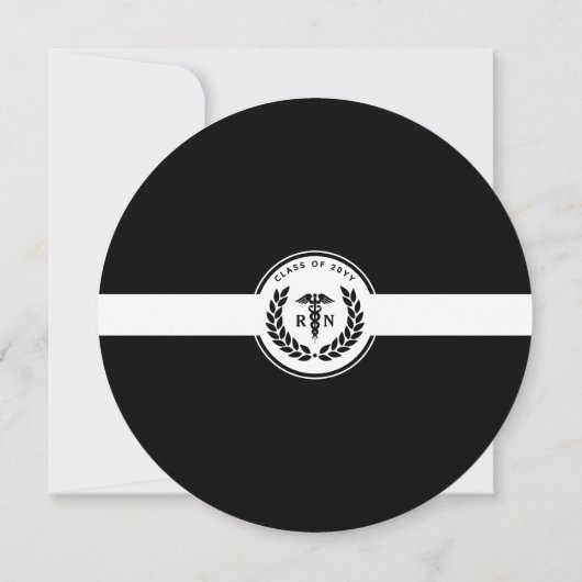 Elegant RN Nursing School Afstuderen Modern Kaart (Achterkant)