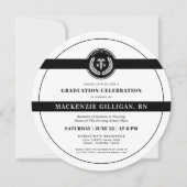 Elegant RN Nursing School Afstuderen Modern Kaart (Voorkant)