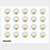 Elegant RN Zonnebloemzurse Afstuderen Ronde Sticker (Vel)