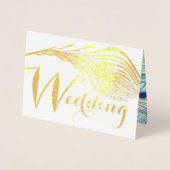 Elegant Roaring 20s Gatsby Boho Peacock Wedding Folie Kaarten (Voorkant)